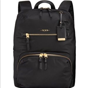 TUMI Halle Voyageur Backpack in Black with Gold